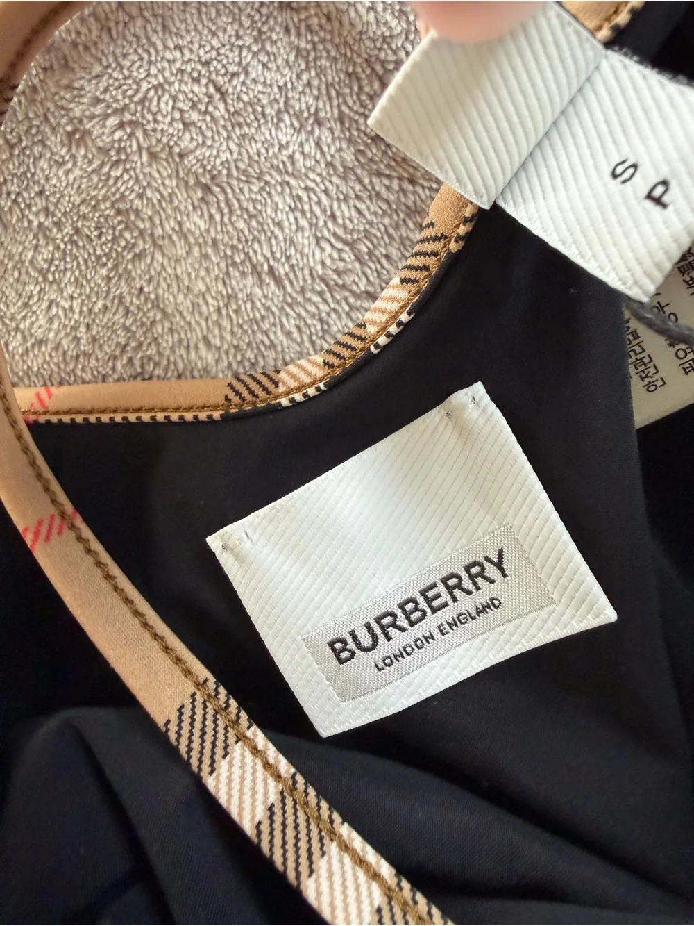 Burberry Women’s Beige Signature Check One Piece Swimsuit Size S